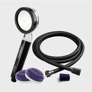 [듀벨]와이즈아이 비타민 샤워기 블랙 + 컬러호스 세트 라벤더 가든향