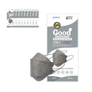 굿매너 kf94 마스크 황사 대형 그레이 50매 (5매x10)