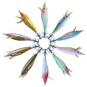 로얄피쉬 테일다운 8cm 미니에기 혼합 10종, 10개입 세트 , 1개