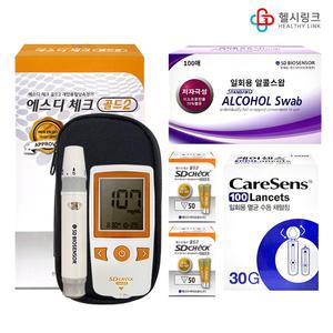 SD에스디체크골드2 개인용혈당측정기 혈당측정검사지/채혈침/알콜스왑