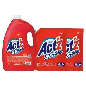 액츠 파워젤 일반 용기, 4.21L, 1개 + 리필, 2L, 2개