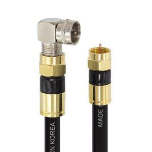 [에스투씨엔아이]탑라인에이치디 솔탑 골드 고급형 RF 안테나 블랙 꺾임 TV 동축 케이블 (SOLTOP-1195, 2m)