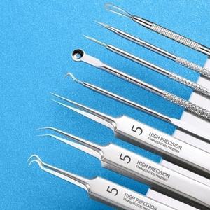 멀티압출핀셋 여드름 압출기 피지 뾰루지 블랙해드 제거 피부 관리 8종세트