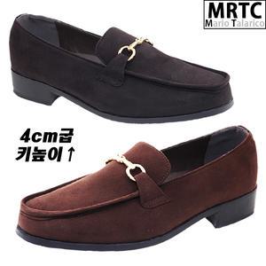 [마리오탈라리코]스웨이드 라운드토 키높이 페니로퍼 4cm 남자정장로퍼