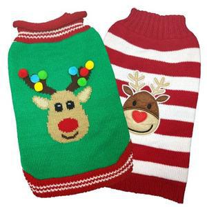 [오펫] 강아지 크리스마스옷 루돌프 니트, 스웨터