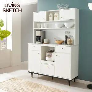 [리빙스케치] 국내제작 그레타 1200 주방수납장 세트[착불]슬라이드선반 홈카페장 키큰장 뷔페장