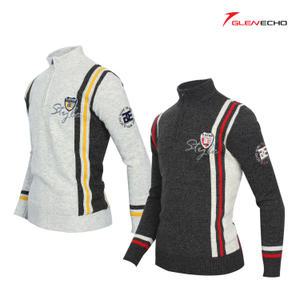 그렌에코 ges23104 남성 어깨배색라인 반집업 방풍니트/스판안감/가을겨울