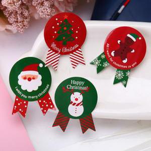 크리스마스 연말선물포장 원형 스티커 1장 (8p) 라벨 답례품 감사 밀봉 실링 포인트