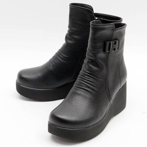 [더힐][더힐슈즈] 가죽 웨지굽 키높이 겨울 여성여자 앵글앵클 털 부츠 7cm sms-119