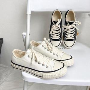 여성방한화 털캔버스 털운동화