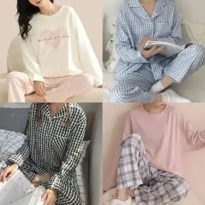 44/55 ~ 66/77 60종류 여성 긴팔 상하세트잠옷 가디건 실내복 홈웨어 수면 파자마 주니어 까미샵