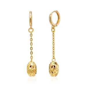 갤러리아 여자 순금 드롭 귀걸이 롱 라운드 24K 1.875g 18k링