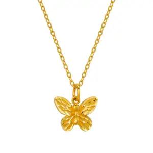 갤러리아 여자 순금 목걸이 체인 컷팅 나비 24K 3.75g 18K장식