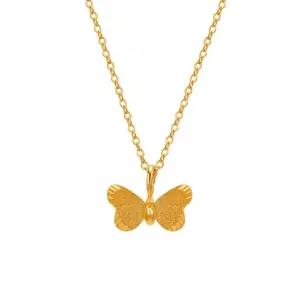 갤러리아 여자 순금 목걸이 하트 나비 24K 3.75g 18K장식