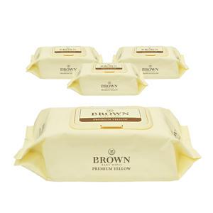 브라운 프리미엄 옐로우 아기물티슈 캡형 72매 X 3팩