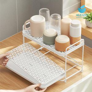 컵 건조대 거치대 걸이 꽂이 받침 정리대 텀블러 수납 정리 건조 트레이 2단