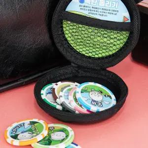 GT013 Coms 골프 게임칩 13개입 / 폭탄돌리기 볼마커 골프칩 악세서리 카지노칩 내기 / 휴대포켓 포함