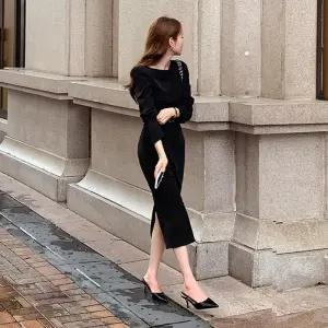 [모어렌] [MADE] 모즈린 보트넥 롱 원피스[top0535]