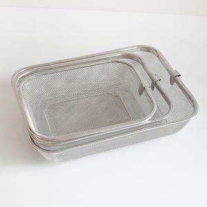 스텐 메쉬 사각바구니 과일 쌈채소 야채채반 바구니