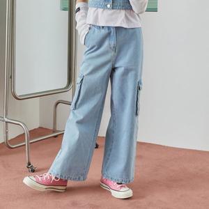 [iami]KK21676 주니어 와이드 카고 데님팬츠