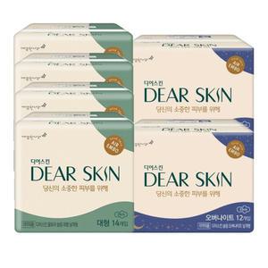 디어스킨 에어엠보 대형14p 4팩 + 오버나이트12p 2팩
