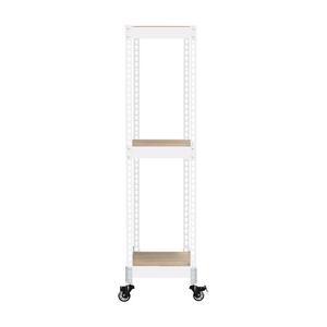 철제 조립식 강화 대형바퀴 이동식선반 3단 400 x 400 x 1650