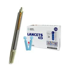 국산 스텐채혈기 + 채혈침 세트 (채혈기+란셋 200개 세트)