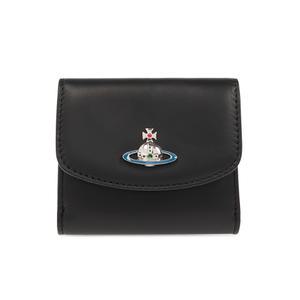 24FW 비비안웨스트우드 로고 나파 레더 스몰 반지갑 블랙 5115002BU L001L N403