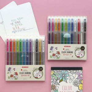 펄 컬러드로잉 펜 12색 반짝이 유성 볼펜