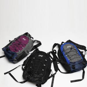 데일리 아웃도어 캠핑 학생 배색 가방 SPU 백팩