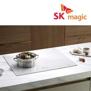 [SK매직] 빌트인 3구 올파워 화이트 전기렌지 인덕션 쿡탑 레인지 IHRB32A3