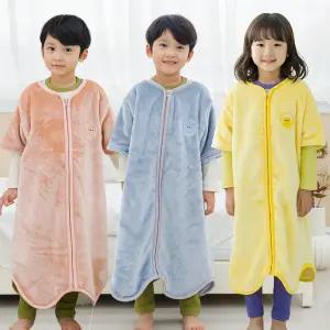 국내산 초등 곰자수 퍼 반팔 수면조끼 주니어수면조끼