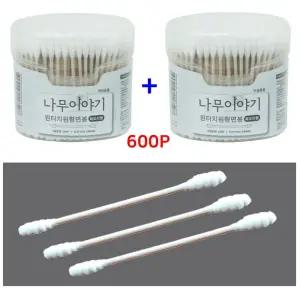 (600P) 나무이야기 원형 원터치 회오리 면봉 목욕용품/위생/귀이개/귀후비개/일회용/귀청소/귀파개/원통