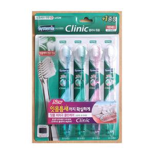 시스테마 칫솔 콤팩트 3+1입 x 4개(총16개) 초극세모 작은헤드