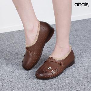 [아나이스] 플라워 소가죽 털로퍼 2cm_24FW311 [무료배송]