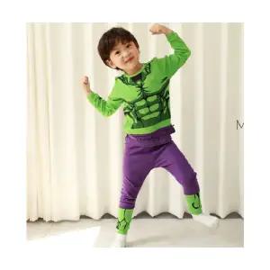 아동 어린이 남아 긴팔 헐크 실내복 상하 세트 홈웨어 할로윈 코스튬 캐릭터