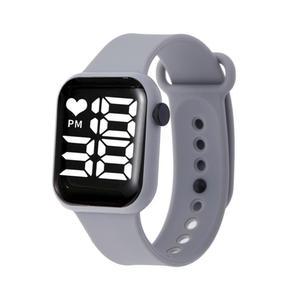 전자 디지털 우레탄 LED 밴드 다조 사각 스크린 실리콘 학생 패션 손목 시계