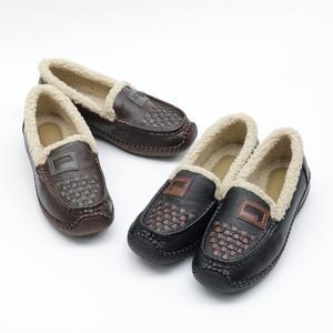 슈타운 천연소가죽 여성 발편한 모카신 겨울 털 단화 신발 컴포트화 효도화 엄마 할머니 3cm NS782