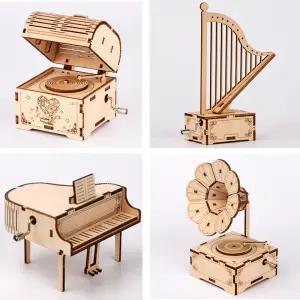 DIY 우드 오르골 만들기 나무 조립 키트 미니 소품