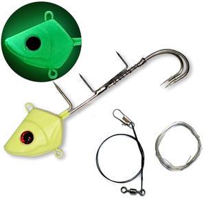 야광 축광 갈치 텐야 역지그 생미끼 더블훅 채비 풀치 10g 40호