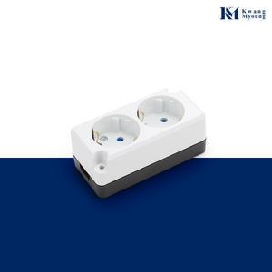 광명전기 국산 접지 노출 콘센트 2구 나사타입 연선용 조립 탭 16A 220V