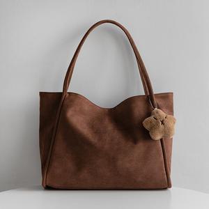 자체제작 스웨이드 빅 수납 숄더 쇼퍼백 lm-7077c