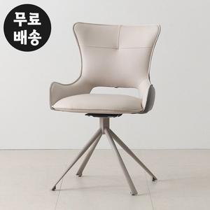 [벤티스가구]델로 가죽 회전 의자 인테리어 암체어 중역 사장 식탁 체어 허리 편한 카페(그레이)