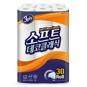 코디 화장지 소프트 데코 클래식 25M X 30롤 1개