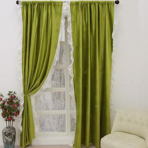 [IXHINMBN_4B]러플 암막커튼 2장 작은창 침실 커텐 그린