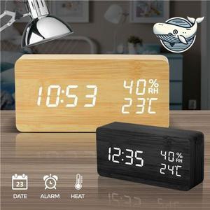 [알티피아]무소음 디지털 탁상시계 LED 온습도 표시