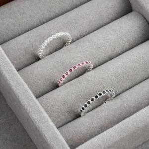 [다잇템]여자 컬러큐빅 실 프리사이즈 실버925 반지_P384427194