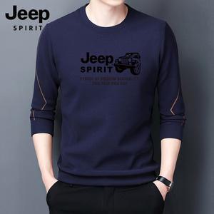 JEEP 남성 순면 라운드넥 긴팔 티셔츠