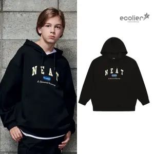 [에꼴리에]남녀공용 가을 유니에어쿠션 레터링 후드티(24C1401)_CC