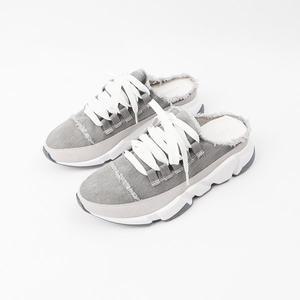 [신난다슈]여성 블로퍼 단화 4cm 키높이 뮬 스니커즈 운동화 슬리퍼 데님 발편한 쿠션  MRO253177그레이